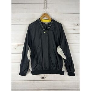 Vintage Nike Windbreaker Jacket Mens Large Black Colorblock Nylon Pullover 90s